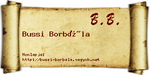 Bussi Borbála névjegykártya